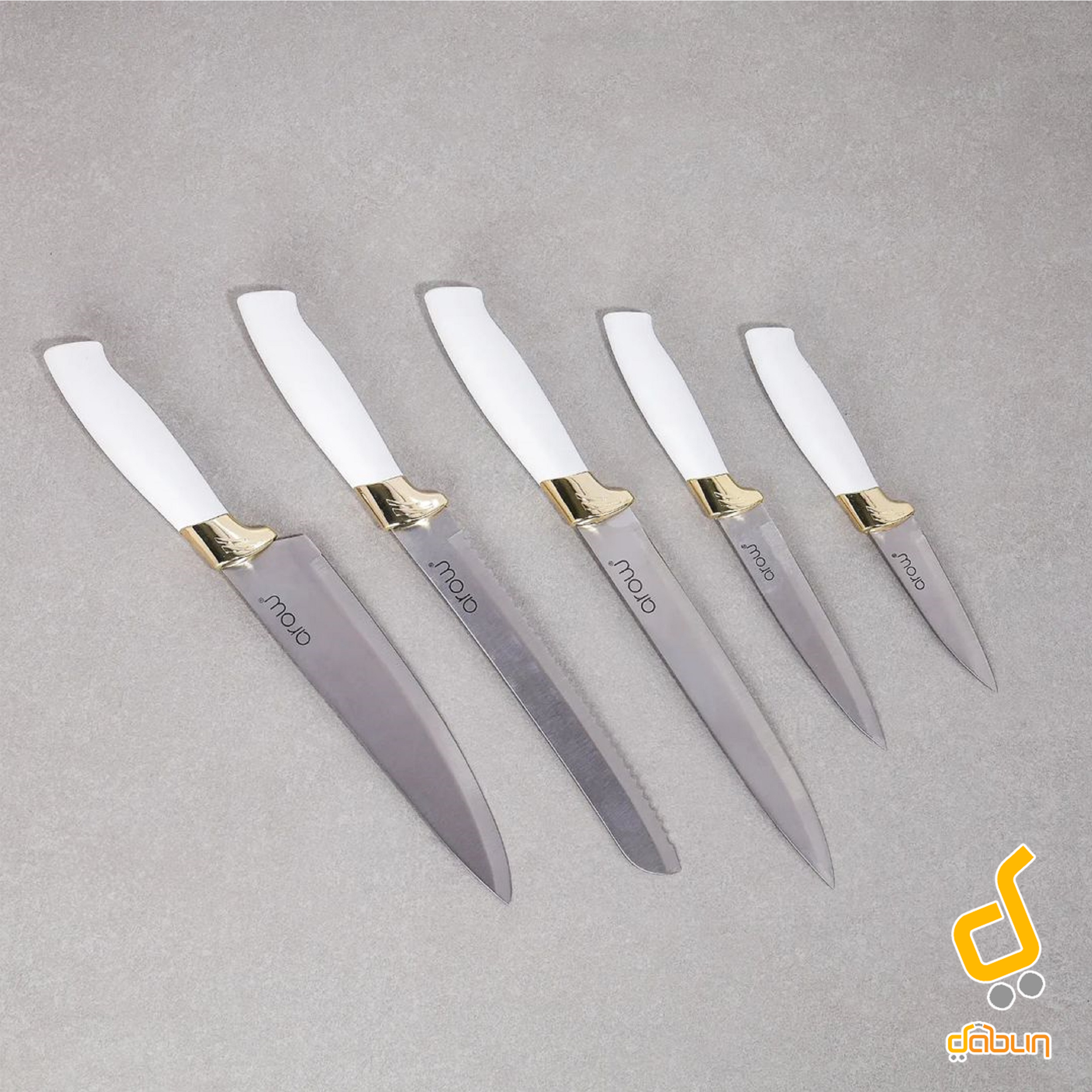 سرویس چاقو 6 پارچه آرو سفید رنگ
