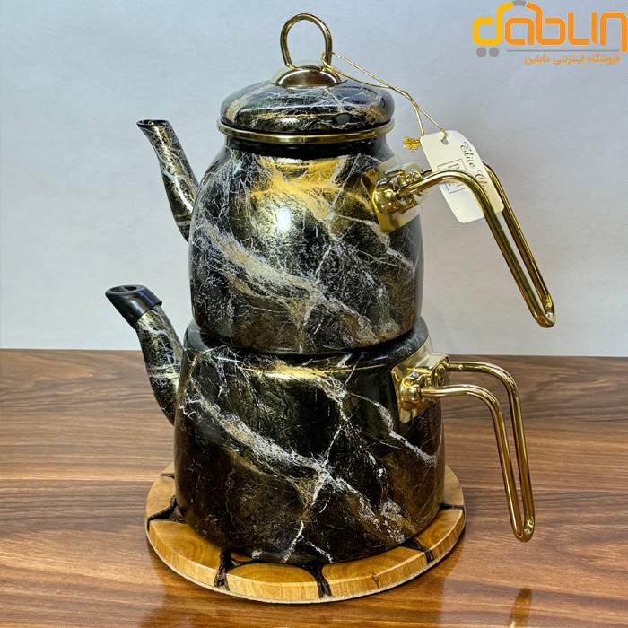کتری و قوری پاچی مرمر مشکی